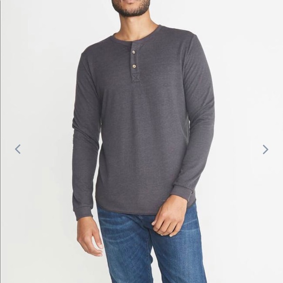 Marine Layer Double Knit Henley-Faded Black - Picture 4 of 8